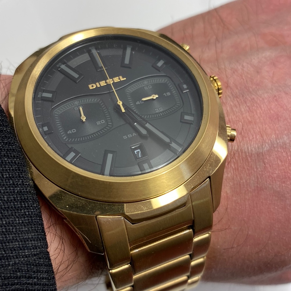 Diesel Gold Colour Stainless Steel Only The Brave Watch store display